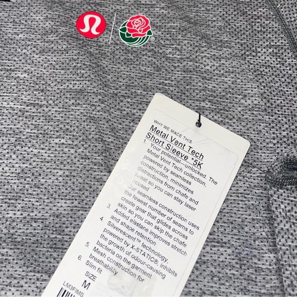 Mens Lululemon x Rose Bowl Gray Metal Vent SS 5K, MSRP $98 - Picture 4 of 10